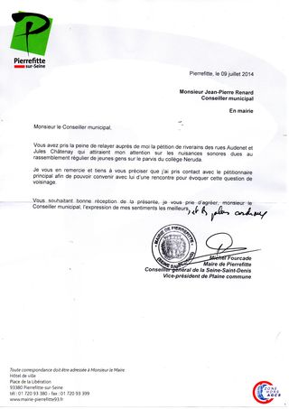 Lettre de Fourcade